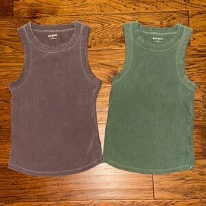 Old Navy Women’s Tank Tops - Forest Green and Plum